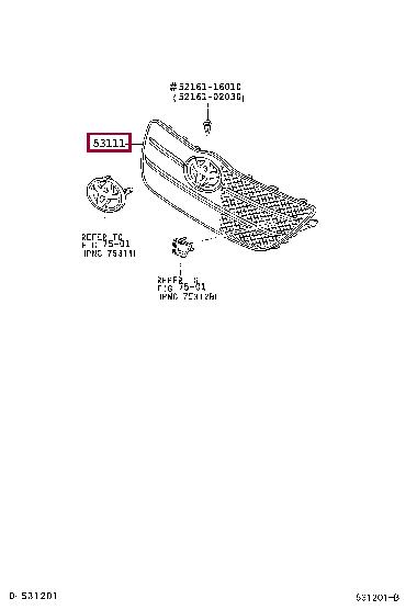 5311102160 Toyota Решетка радиатора