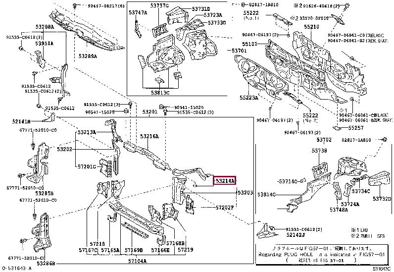532140F900 Toyota Кріплення фари, система освітлення