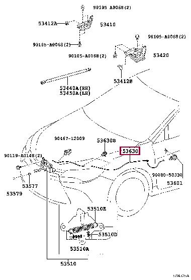 5363006150 Toyota Трос замка капота