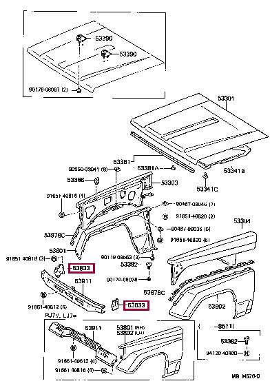 5383490K01 Toyota Панель