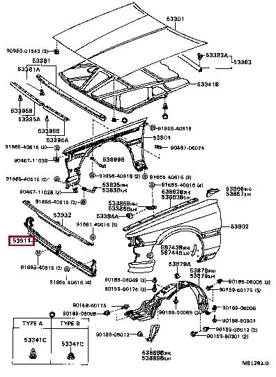 5390132020 Toyota Панель передняя