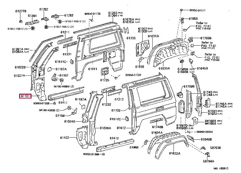 6110190K14 Toyota Панель