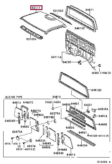 6311104040 Toyota Панель крыши