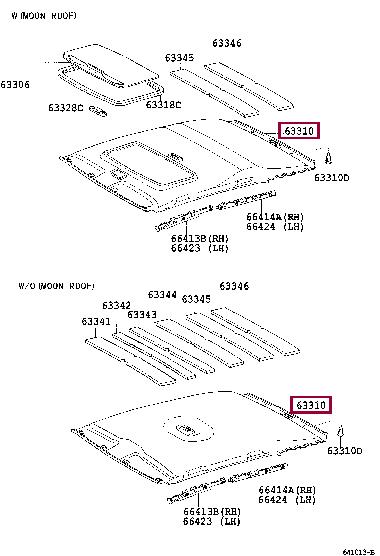 6331002354B0 Toyota Обшивка даху