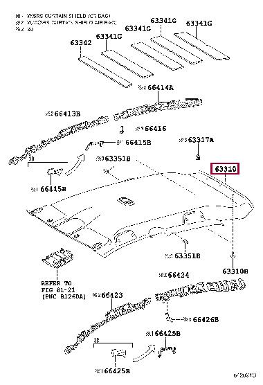 6331002460B1 Toyota Обшивка крыши
