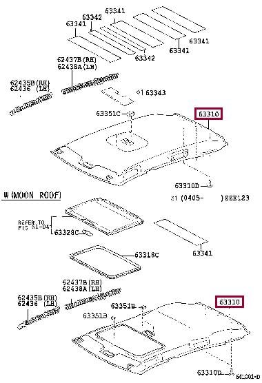 6331002750A0 Toyota Обшивка крыши
