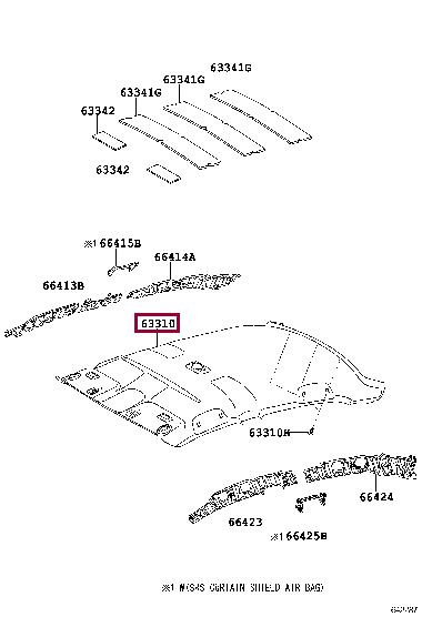 6331002781E1 Toyota Обшивка крыши