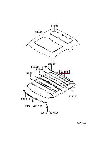 6331004030B1 Toyota Обшивка крыши