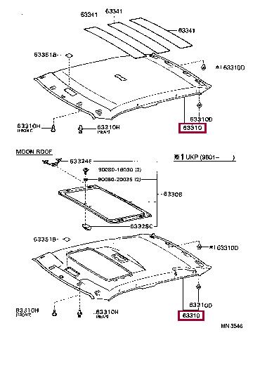 6331005150B0 Toyota Обшивка крыши
