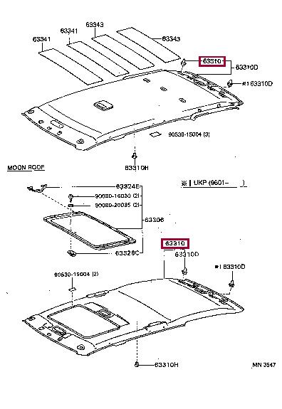 6331005180B0 Toyota Обшивка крыши