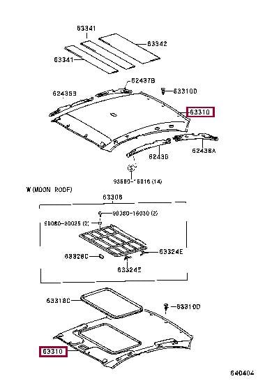 6331005310G0 Toyota Обшивка даху