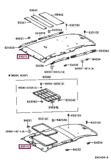 6331005320G0 Toyota Обшивка крыши