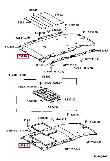 6331005430G0 Toyota Обшивка крыши