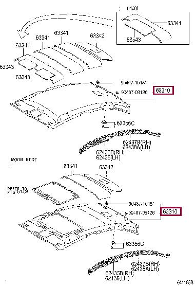 6331005450A0 Toyota Обшивка даху