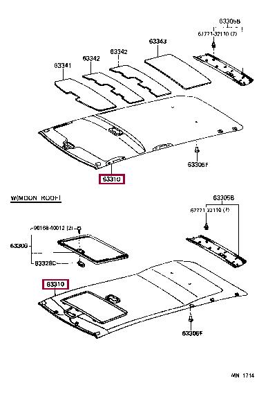 6331006060B0 Toyota Обшивка крыши