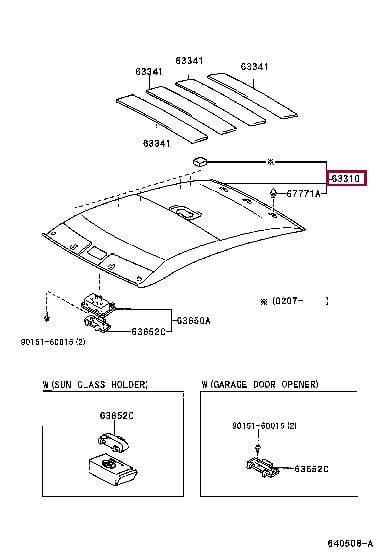 6331006090A1 Toyota Обшивка крыши
