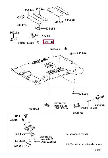 6331006700B0 Toyota Обшивка даху