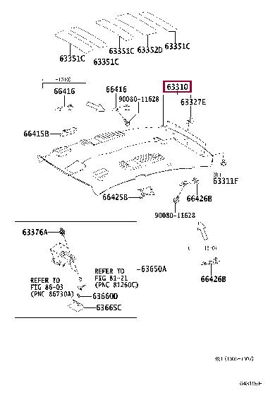 6331007233A0 Toyota Обшивка даху