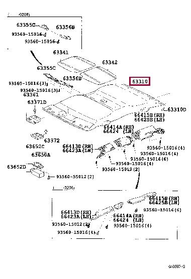 633100C010E0 Toyota Обшивка даху