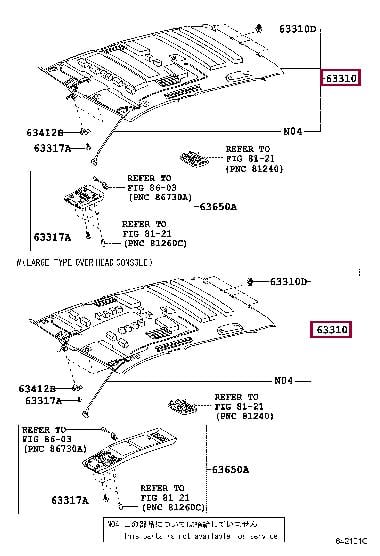 633100C956B1 Toyota Обшивка крыши