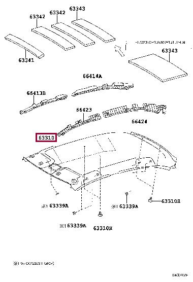 633100D580A0 Toyota Обшивка крыши