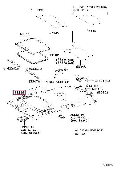633100E011A0 Toyota Обшивка крыши