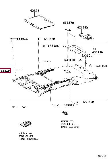 633100E400B0 Toyota Обшивка крыши
