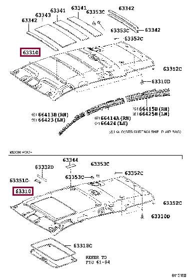 633100F030B0 Toyota Обшивка даху