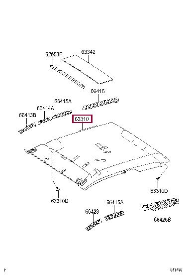 633100K030A1 Toyota Обшивка крыши