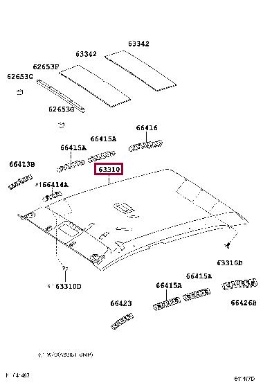 633100K181A1 Toyota Обшивка даху