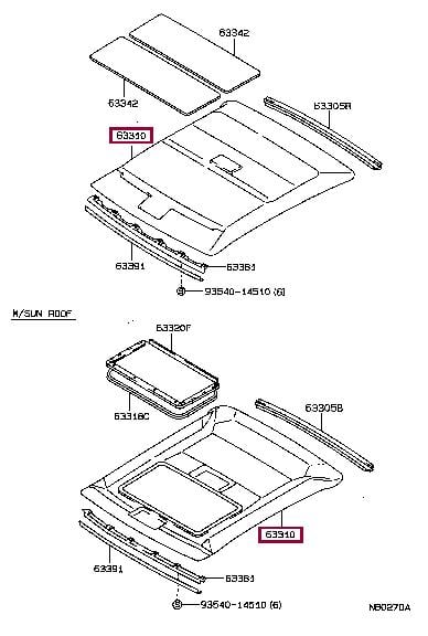 6331012840B0 Toyota Обшивка даху