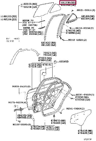 6812312760 Toyota Скло бічне