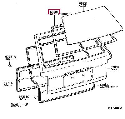6829191C02 Toyota Ущільнювач скла