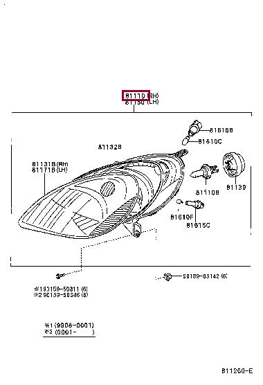 8111052081 Toyota Фара основная