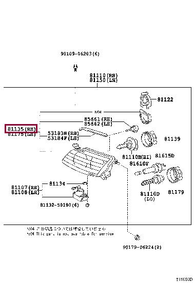 8113050200 Toyota Фара основная