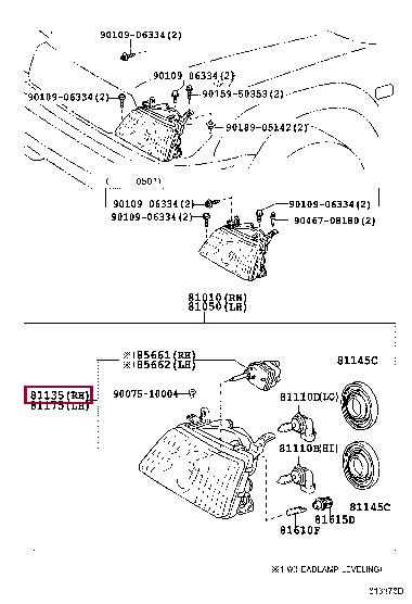 8113060A81 Toyota Фара основна