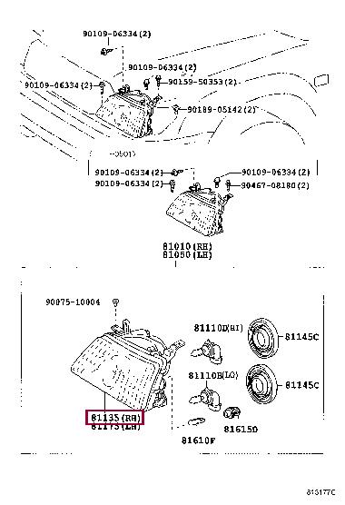8113060B21 Toyota Фара основна
