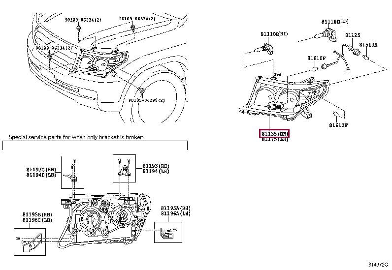 8113060D33 Toyota Фара основная