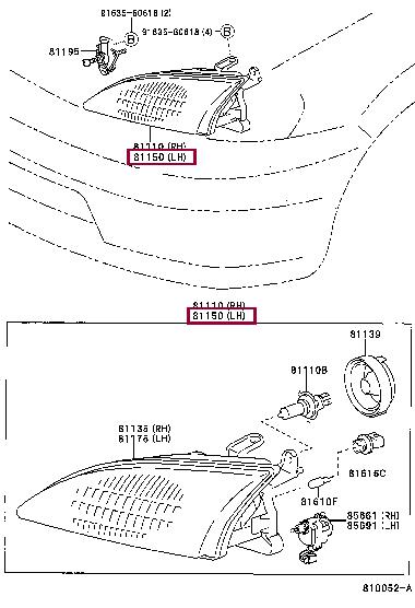 8115016630 Toyota Фара основна