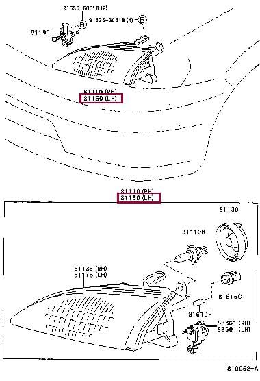 8115016640 Toyota Фара основна