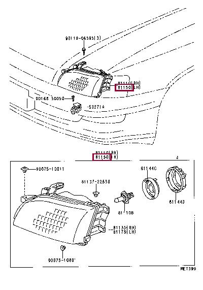 811502B611 Toyota Фара основная