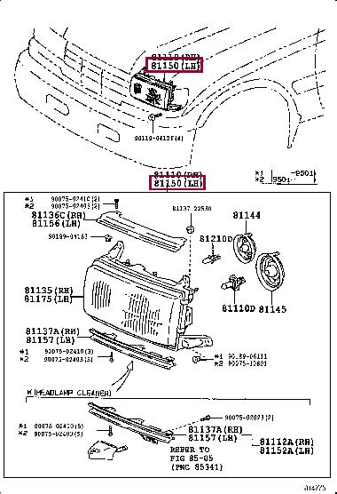 8115060193 Toyota Фара основная