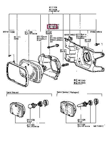 8115080013 Toyota Фара основная