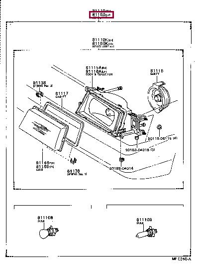 8115080241 Toyota Фара основна