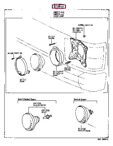 8115080294 Toyota Фара основна