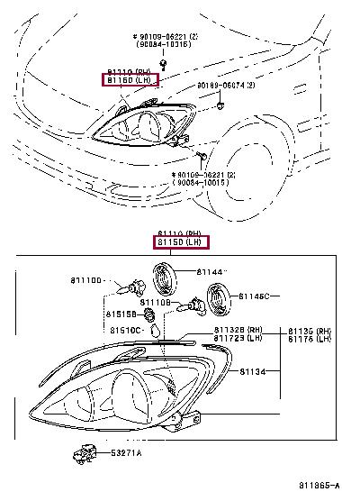 81150AA070 Toyota Фара основна