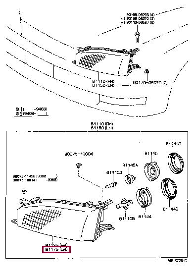 8117033052 Toyota Фара основная