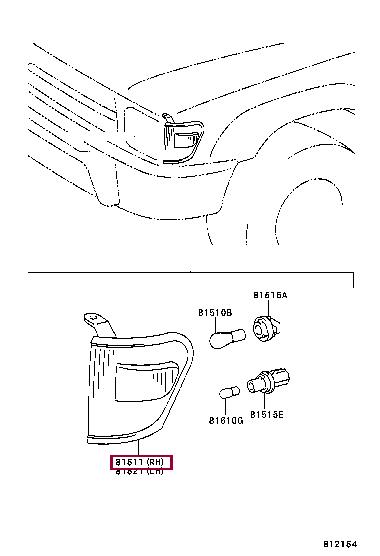 8151135300 Toyota Указатель поворота, rh