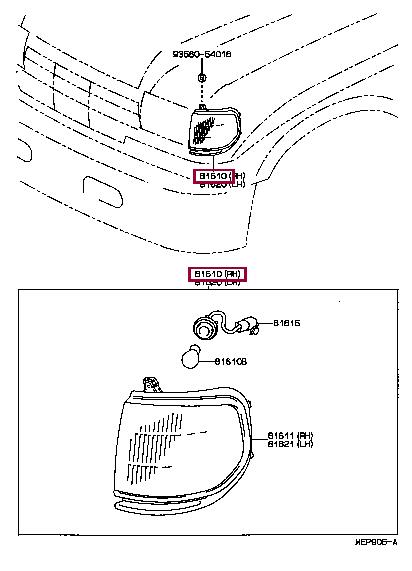 8161060081 Toyota Фонарь габаритный