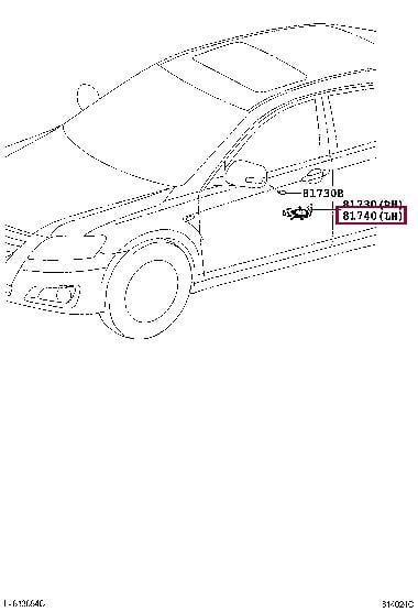 8174006050 Toyota Повторитель поворотов, lh